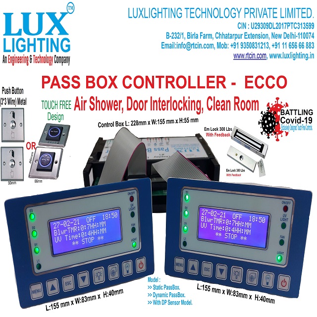 PASS BOX CONTROLLER - ECCO, Air Shower, Door Interlocking, Clean Room